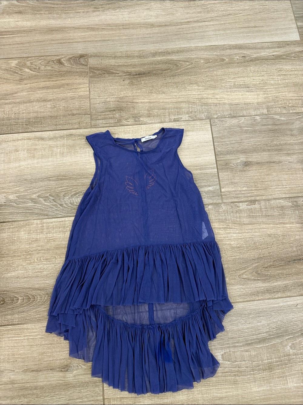 Royal Blue Sleeveless Tiered Mesh Dress